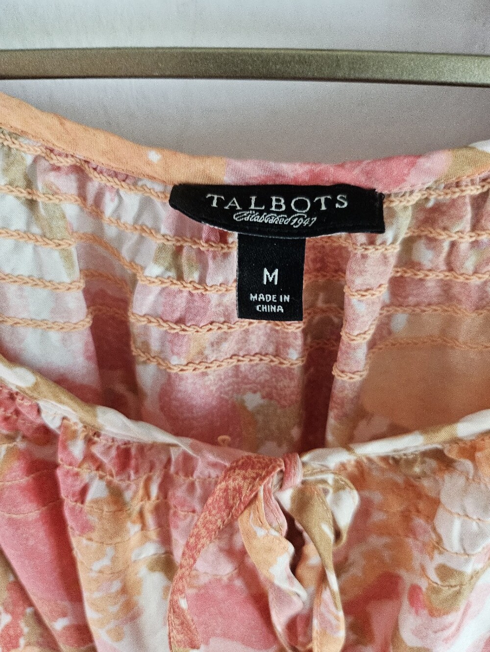 M- Talbots- Pink and Peach Floral Dress - Picture 4 of 6